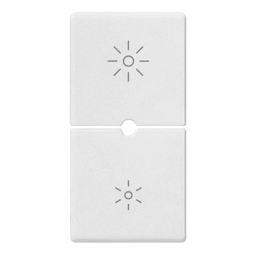TECLA 2 BOTONES MEDIOS 1M SIMB. LUZ COLOR BLANCO SERIE PPLANA UP REF. 14755.3 MARCA VIMAR