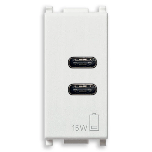 TOMA USB C + C ALIMENTACION 15W 5V 3A 1 BLANCO SERIE PLANA REF. 14292.CC MARCA VIMAR 
