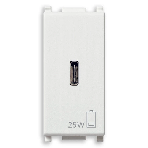 TOMA USB C ALIMENTACION 25W PD 1 BLANCO SERIE PLANA REF. 14292.C.25 MARCA VIMAR 