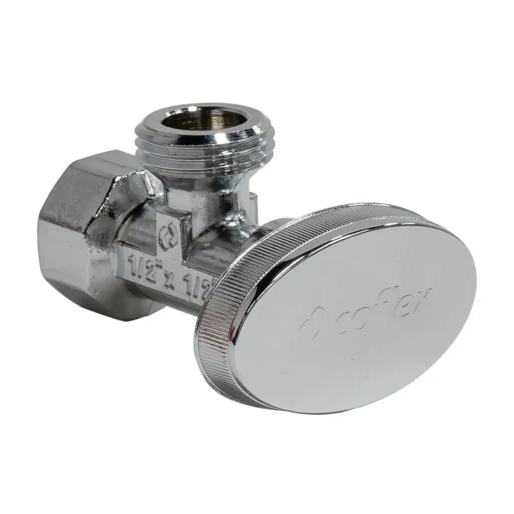 LLAVE DE ARRESTO 1/2" X 1/2" MACHO-HEMBRA MULTIVUELTAS REF. IP-144P MARCA COFLEX