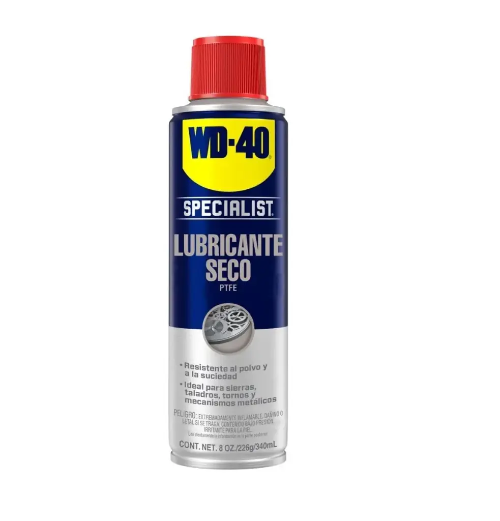 LUBRICANTE SECO P/ SIERRAS, TALADROS, TORNOS Y MECANISMOS METALICOS 340 ML  REF. WD40-560026 / 560029 MARCA WD-40 SPECIALIST