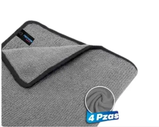 PAÑO DE MICROFIBRA 40 X 40 CM (4 UNIDADES) COLOR GRIS REF. 73262 MARCA PANTHERS / BRUFER