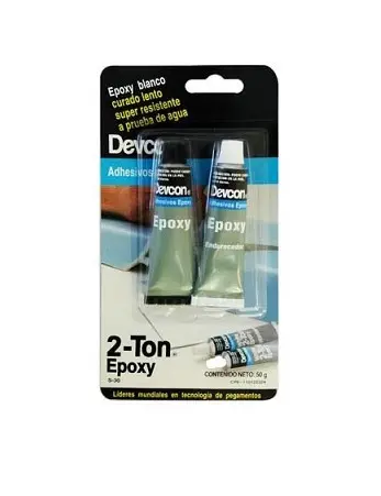 SOLDADURA / ADHESIVO EPOXICA AL FRIO TRANSPARENTE / BLANCO 50 GR RESINA+ENDURECEDOR DEVCON 2 -TON REF. S-30 MARCA DEVCON