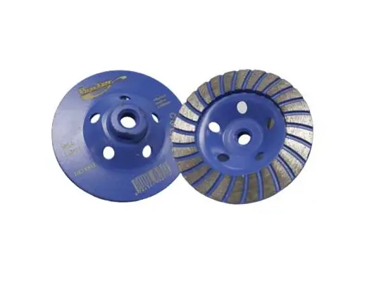 DISCO COPA DIAMANTADO SEGMENTADO DE DESBASTE 4 1/2" X M14 P/ CONCRETO Y PIEDRA REF. DCD001 MARCA BRUFER