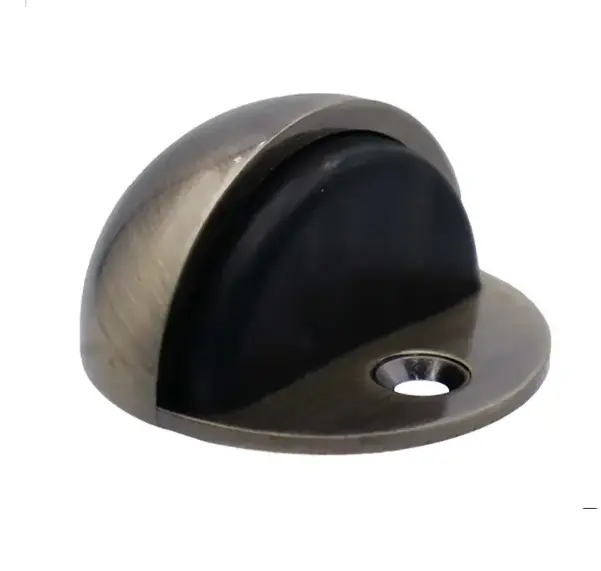 TOPE DE SEGURIDAD /FRENO PARA PUERTA T/ CODO DE PISO 2" LATON ANTIGUO REF. CV-DS02-AB / 12459 MARCA COVO