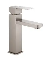 GRIFERIA MONOMANDO ALTO P/ LAVAMANOS CUADRADA SATINADO REF GRI-591S MARCA UNIQUE