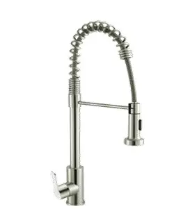 GRIFERIA MONOMANDO ALTO P/ FREGADERO ACERO INOX ROCIADOR EXTRAIBLE SATINADO REF GRI-600S MARCA UNIQUE