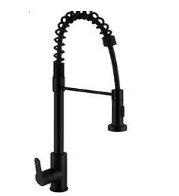 GRIFERIA MONOMANDO ALTO P/ FREGADERO ACERO INOX ROCIADOR EXTRAIBLE NEGRO REF GRI-600B MARCA UNIQUE