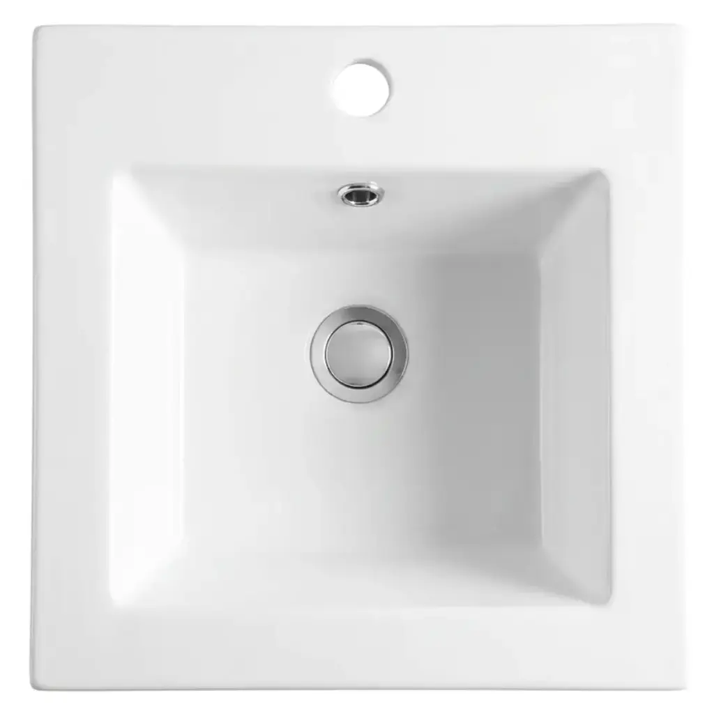 LAVAMANOS DE CERAMICA PARA EMPOTRAR COLOR BLANCO BRILLANTE 41 X 41 CM  REF. LV-006 MARCA EUROPA