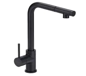 GRIFERIA MONOMANDO ALTO P/ FREGADERO ACERO INOX ROCIADOR EXTRAIBLE NEGRO REF GRI-631B MARCA UNIQUE 