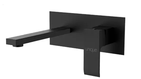 GRIFERIA MONOMANDO DE PARED PARA LAVAMANO NEGRO MATE REF. GRI-955B MARCA UNIQUE