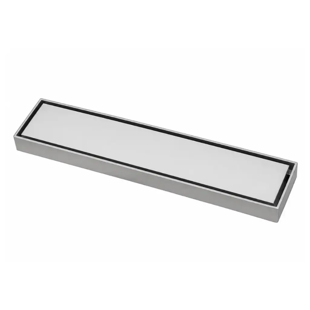 REJILLA RECTANGULAR / DESAGUE LINEAL OCULTA 8 X 30 CM COLOR SATIN REF. REJ-017 MARCA EUROPA