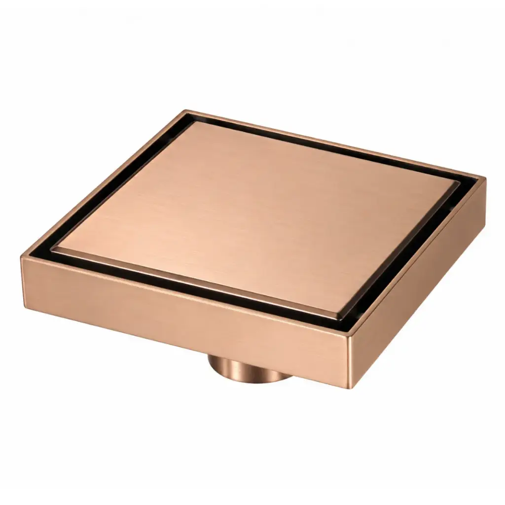 REJILLA CUADRADA / DESAGUE 10 X 10 CM OCULTA COLOR GOLD ROSE REF. REJ-016 MARCA EUROPA