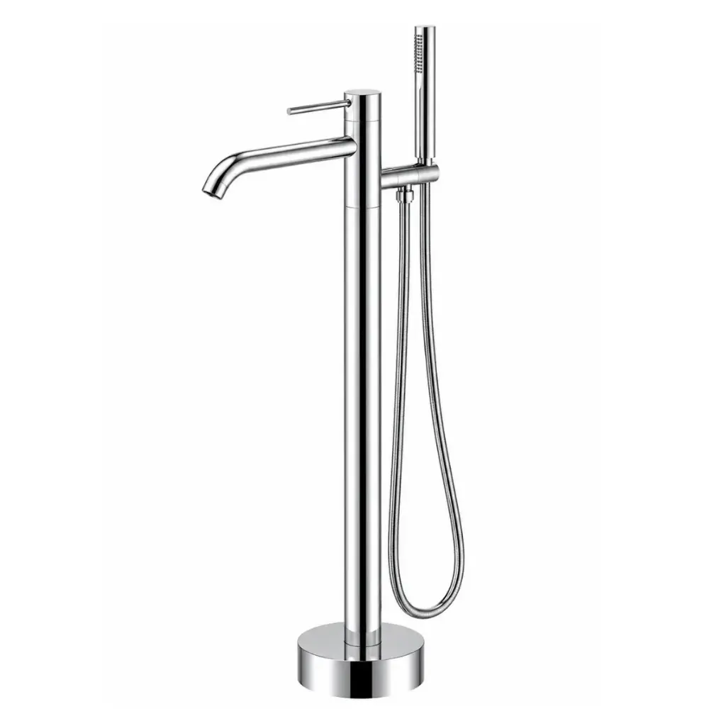 GRIFERIA DE PISO / PIE MONOMANDO PARA BAÑERA 2 FUNCIONES COLOR CROMO REF. GRIBA-001 MARCA EUROPA