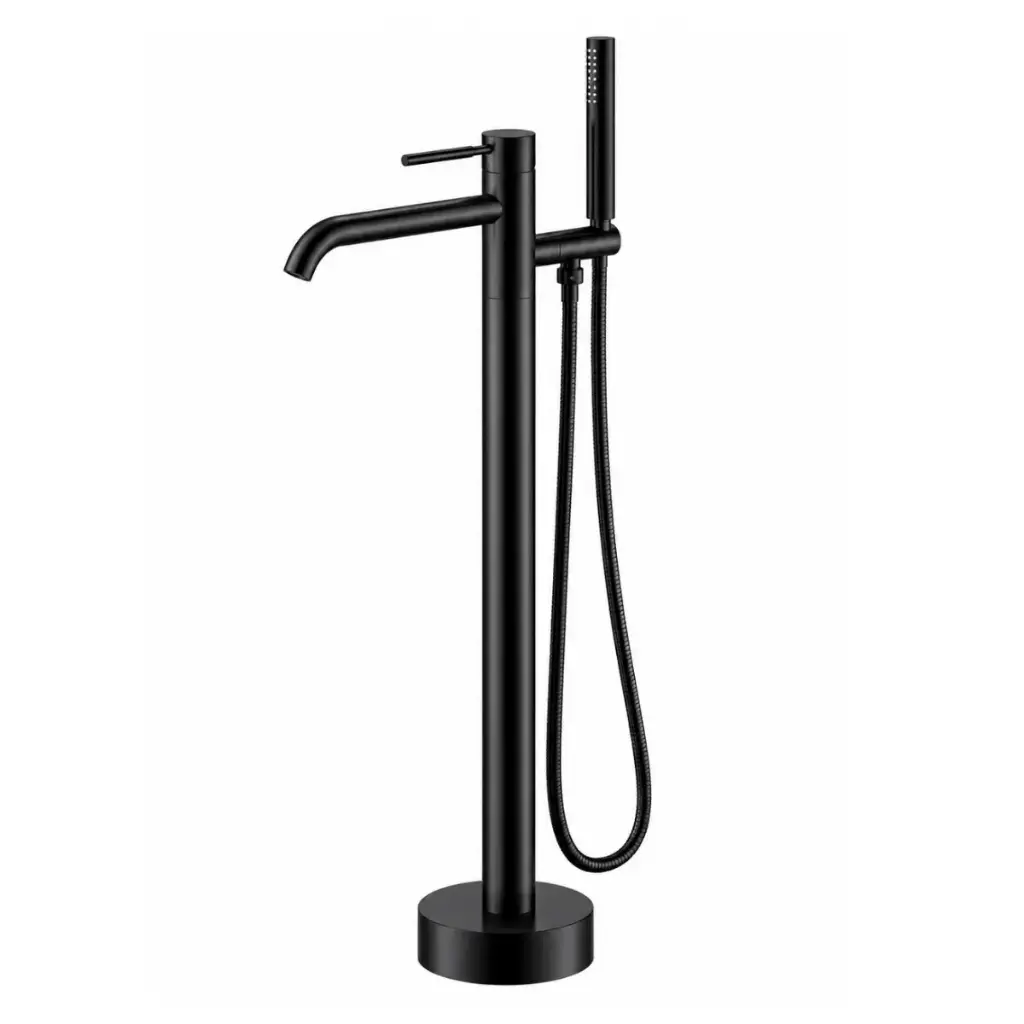 GRIFERIA DE PISO / PIE MONOMANDO PARA BAÑERA 2 FUNCIONES COLOR NEGRO MATE REF. GRIBA-002 MARCA EUROPA