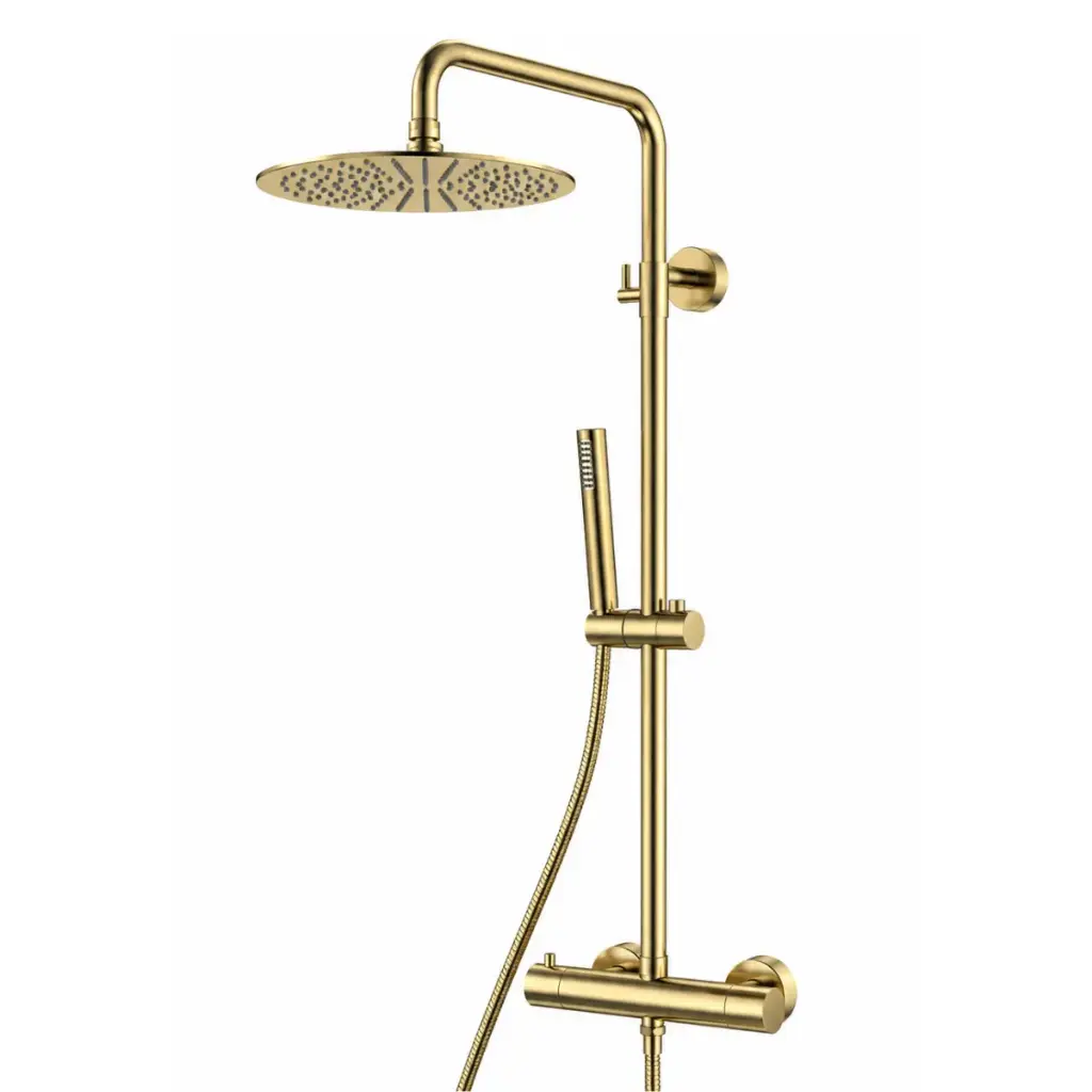 BARRA DE DUCHA TERMOSTATICA 2 FUNCIONES 77 CM COLOR GOLD SATIN REF. DUC-003 MARCA EUROPA
