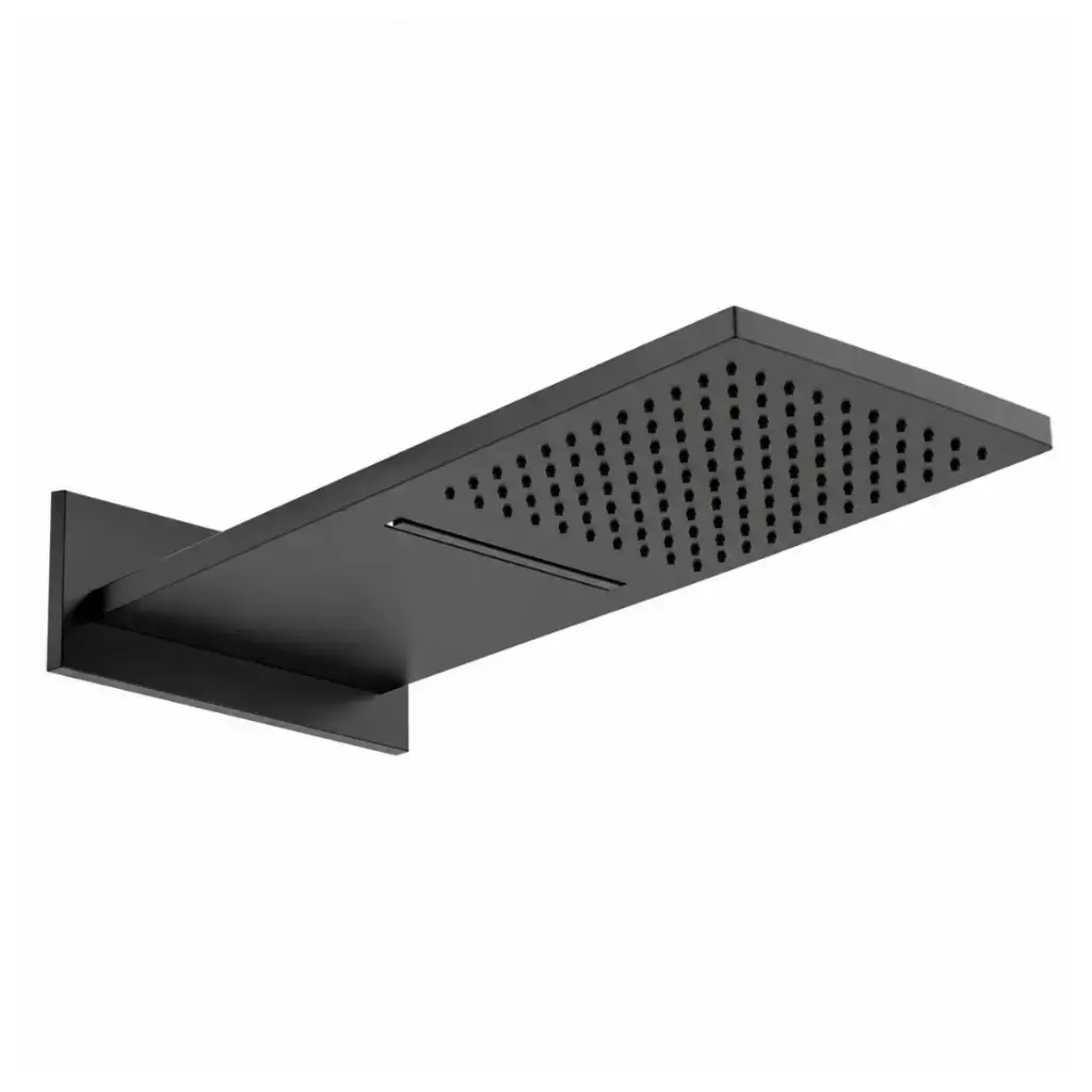 DUCHA / REGADERA PREMIUM DE PARED 2 FUNCIONES CASCADA Y LLUVIA MOD. MYKONOS COLOR NEGRO MATE REF. MYDU-002 MARCA EUROPA