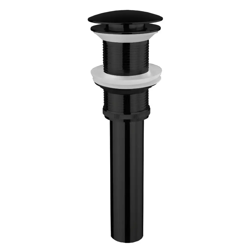 DESAGUE LAVAMANOS PUSH BUTTON MOD. MARSELLA 2 EN 1 ( CON Y SIN REBOSE ) 1 1/4" COLOR NEGRO MATE REF. DESLAV-012 MARCA EUROPA