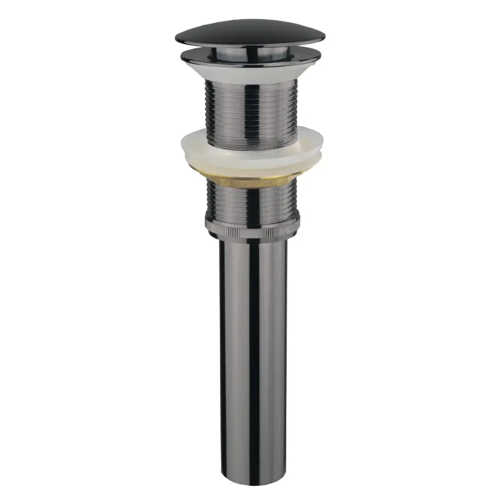 DESAGUE LAVAMANOS PUSH BUTTON MOD. MARSELLA 2 EN 1 ( CON Y SIN REBOSE ) 1 1/4" COLOR GUN METAL REF. DESLAV-011 MARCA EUROPA