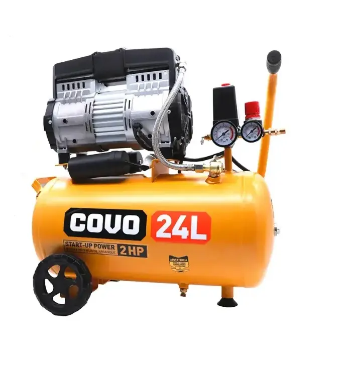 COMPRESOR DE AIRE 24 LTS 1500 W 2 HP 116 PSI 110 -120 V 3.450 RPM LIBRE DE ACEITE REF. CV-ACOF-FL24 / 13712 MARCA COVO