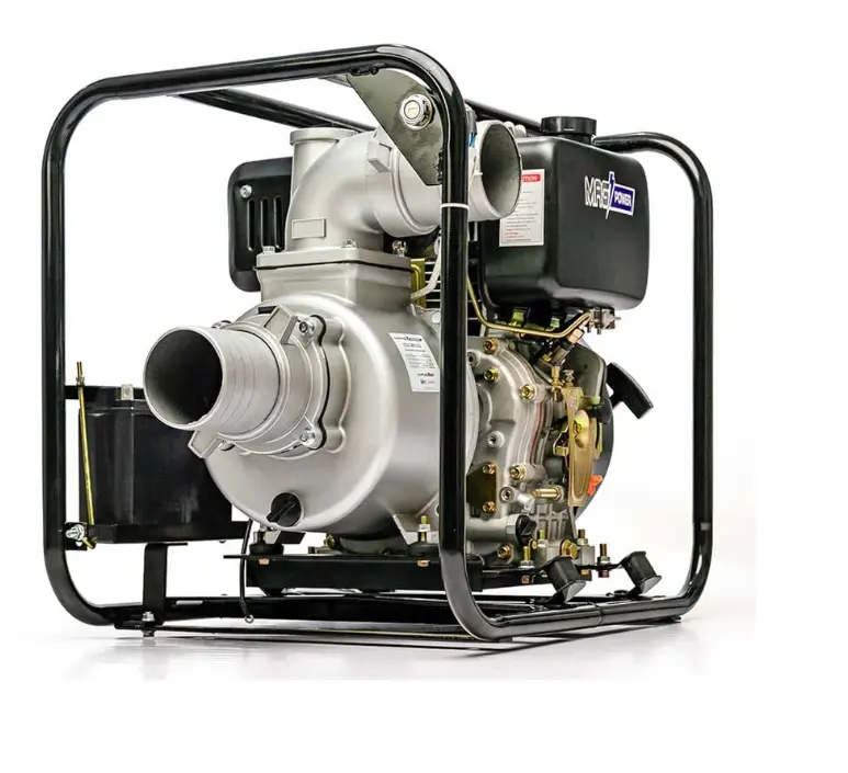 MOTOBOMBA AUTOCEBANTE DE 10 HP 4" X 4" A DIESEL MOTOR 4T ENCENDIDO ELECTRICO 1600 LTS/MIN 26MTS INCLUYE BATERIA MOD. MAG40DE REF. EBA-1004 MARCA MAG