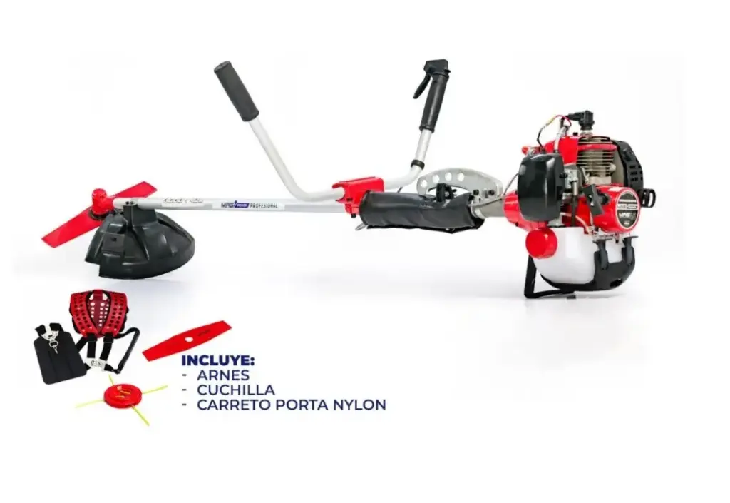 DESMALEZADORA 52 CC A GASOLINA 2 HP 1.49 KW MOTOR 2T 1.2LTS INCLUYE ARNES + CUCHILLA + CARRETO PORTA NYLON MOD. MAG5200 REF. EDZ-1002 MARCA MAG