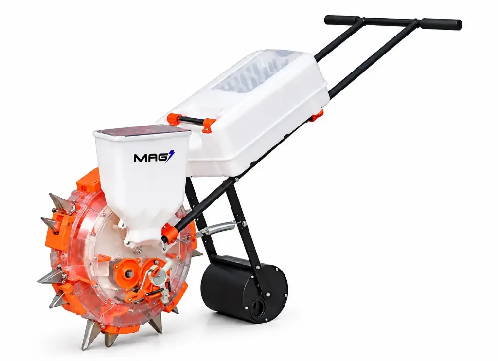 SEMBRADOR / ABONADOR / COMPACTADORA MANUAL DEPOSITO DE SEMILLAS 5 LTS LONGITUD DE SIEMBRA 7.5CM FERTILIZANTE 8.5CM MOD. MAG-SM1 REF. EAG-1010 MARCA MAG
