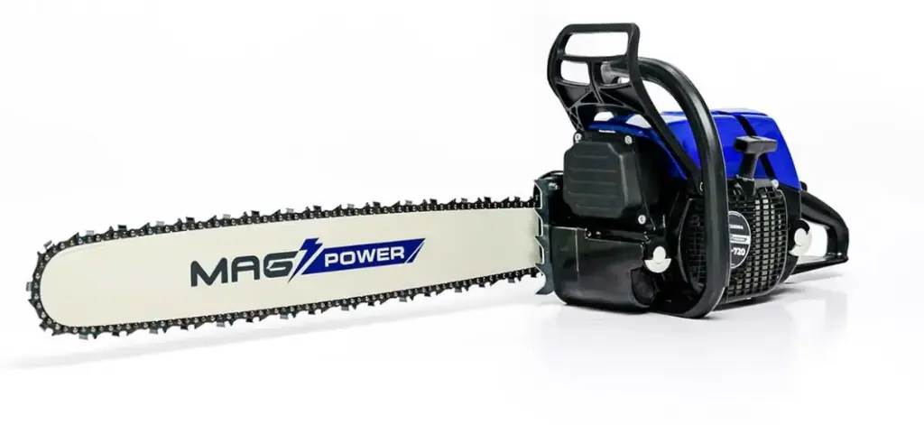 MOTOSIERRA A GASOLINA 24" 72.5CC 5HP 8000RPM MOTOR 2T 750ML 42 DIENTES CADENA 3/8" MOD. MSG-720 REF. EMT-1001 MARCA MAG 