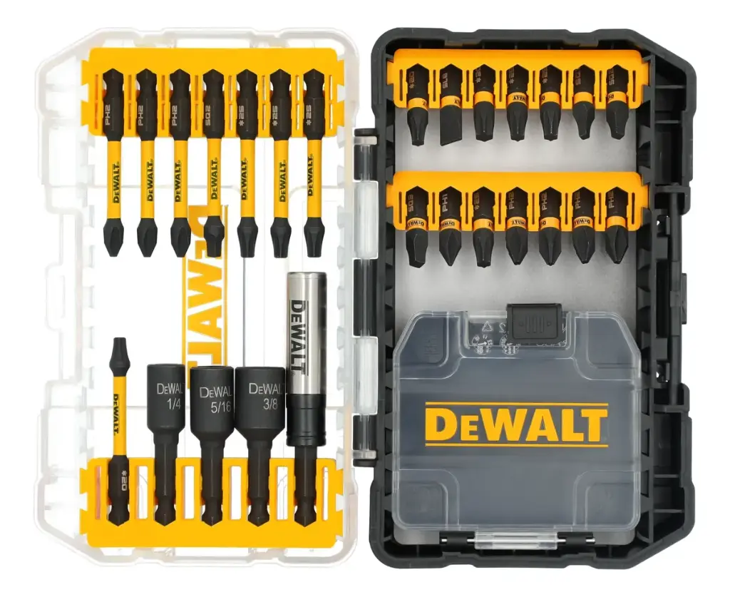 JUEGO DE PUNTAS PARA DESTORNILLADOR 26 PZAS ( PLANA / PHILLIIPS / SQUARE / TORX ) C/ ESTUCHE COD.   DWANGFT26SET REF. 02013033 MARCA DEWALT