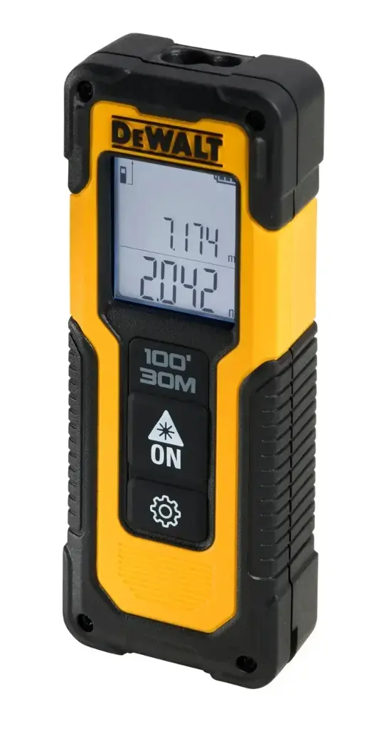 MEDIDOR / METRO LASER DE DISTANCIA 30MTS CON FUNCION DE CALCULADORA MIDE AREA / VOLUMEN INCLUYE 2 BAT. AAA COD. DWHT77100 REF. 02032010 MARCA DEWALT