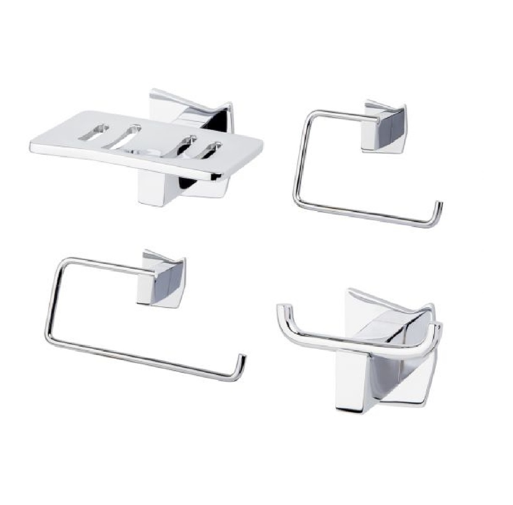 ACCESORIOS DE BAÑO MODELO DECORA 4 PZAS CROMADO REF. 37AB4950 MARCA FP
