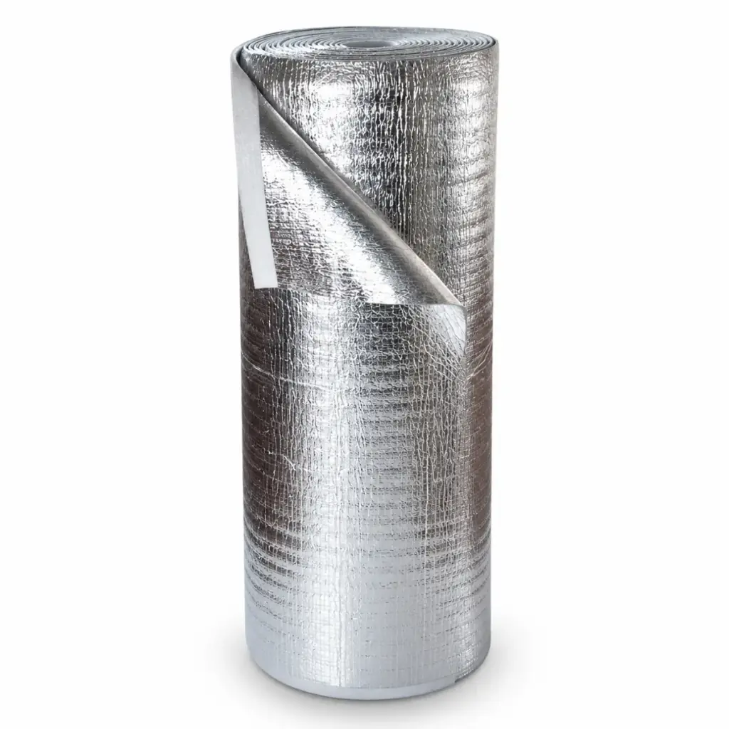 AISLANTE TERMICO POLIETILENO + DOBLE CARA DE ALUMINIO PURO 3 MM X 1,22 MTS X 20 MTS C/GRADA PRODEX