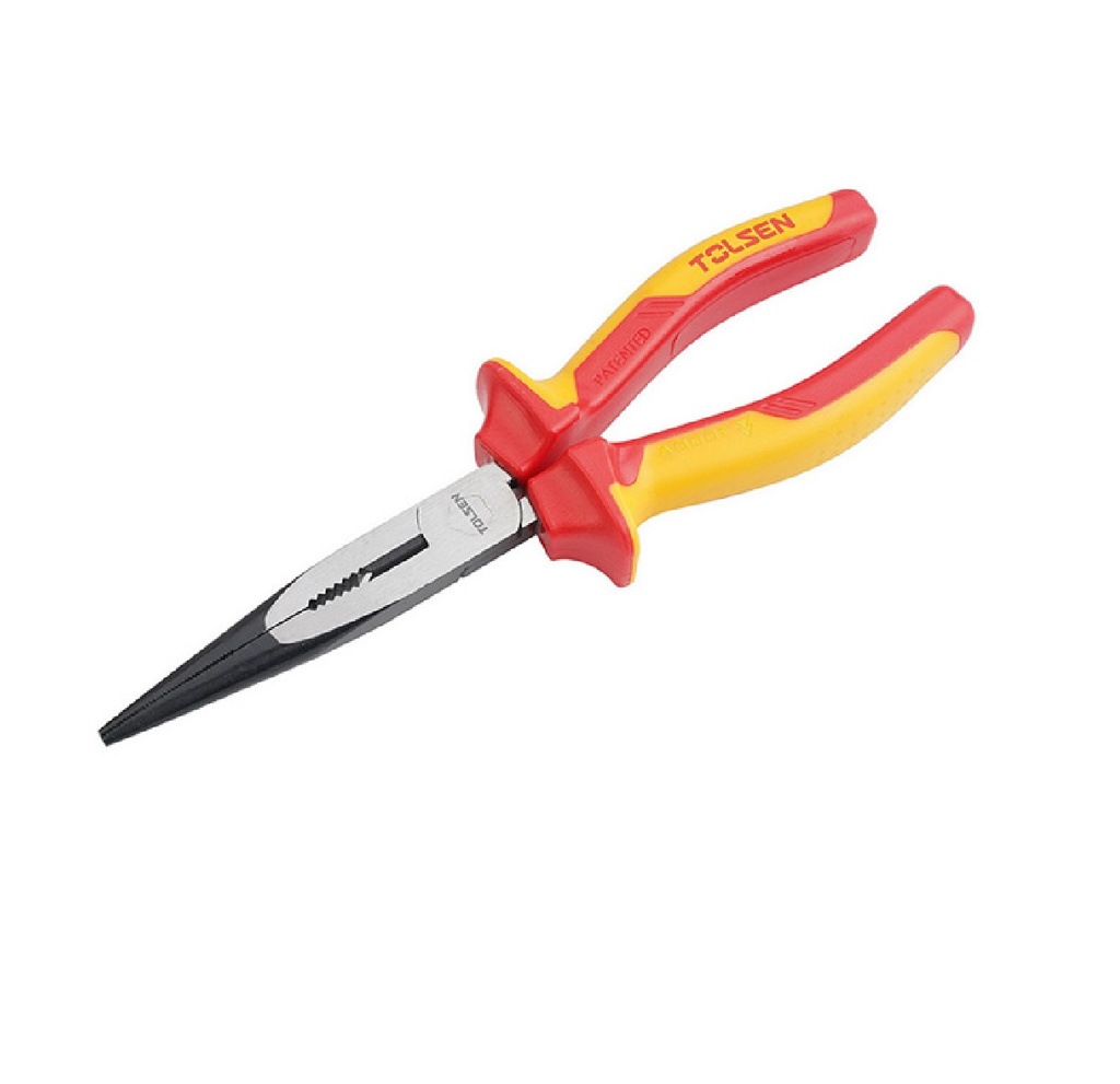 ALICATE DE PUNTA LARGA 200 MM 8" MANGO DE MATERIAL AISLANTE REF: V16098 MARCA TOLSEN