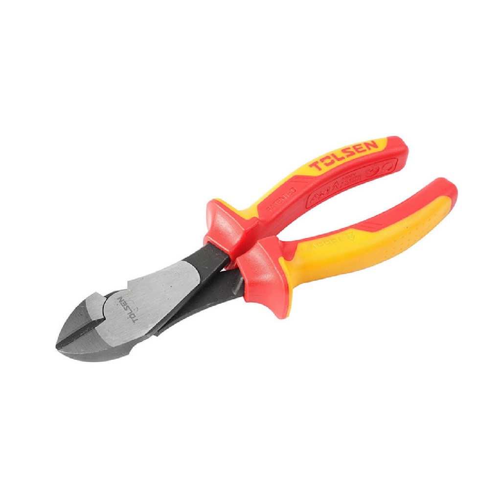 ALICATE DE CORTE DIAGONAL 200 MM 8" MANGO DE MATERIAL AISLANTE REF: V16037 MARCA TOLSEN