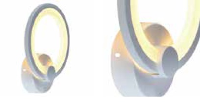 APLIQUE DE PARED LUNAR 14W 3500K IP20 22 CM X 25 CM COLOR BLANCO REF. A4014WHWW MARCA ILUMINAK