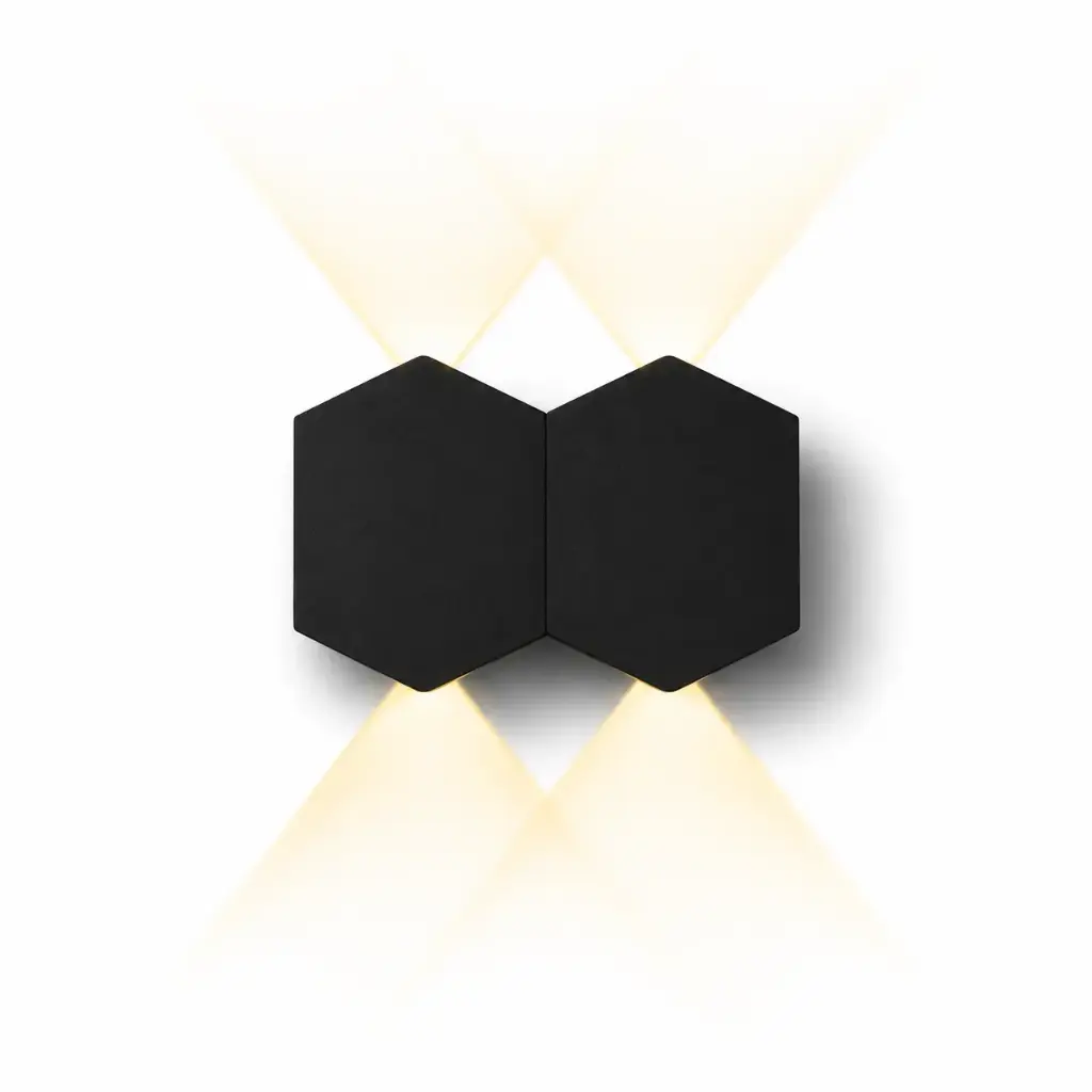 APLIQUE DE PARED PRISMA 4W 4500K 500LM IP65 11CM X 8CM NEGRO REF. HY8224 / 057905 MARCA ILUMINAK