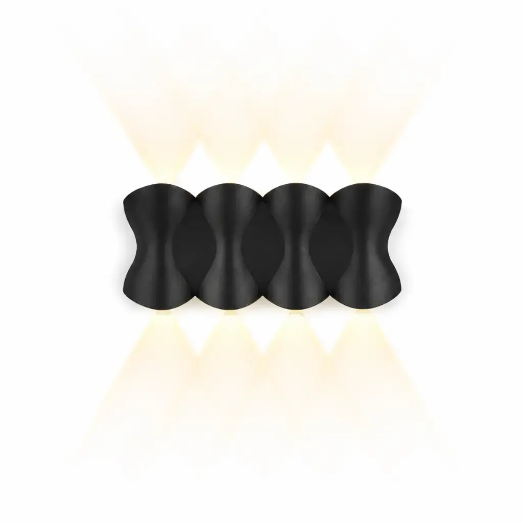 APLIQUE DE PARED TESSELL 8W 4500K 85-265V IP65 NEGRO REF. HY8348BK MARCA ILUMINAK