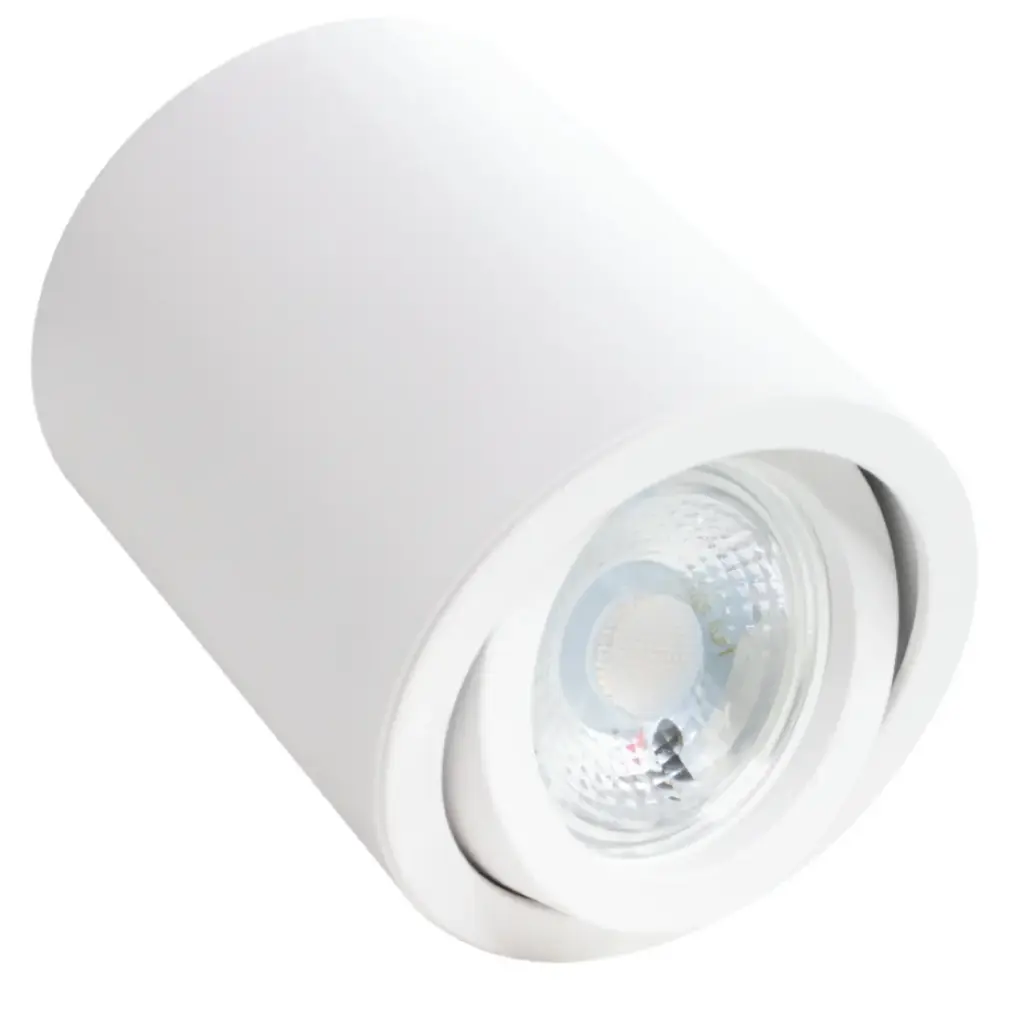 APLIQUE DE TECHO SUPERFICIAL PARA DICROICO GU10 ORIENTABLE COLOR BLANCO REF.LUM-S-7180 MARCA LUMIND