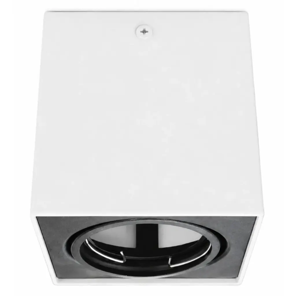 APLIQUE DE TECHO SUPERFICIAL PARA GU10 CUBO BLANCO CON NEGRO REF. LUM-441 MARCA LUMIND
