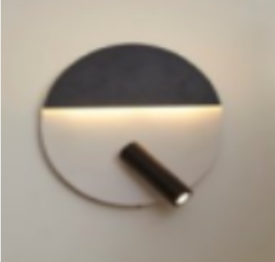 APLIQUE PARED INTEGRADO 9W+3W C/BALA DIRIGIBLE P/ INTERIOR NEGRO REF. LUM-752 MARCA LUMIND