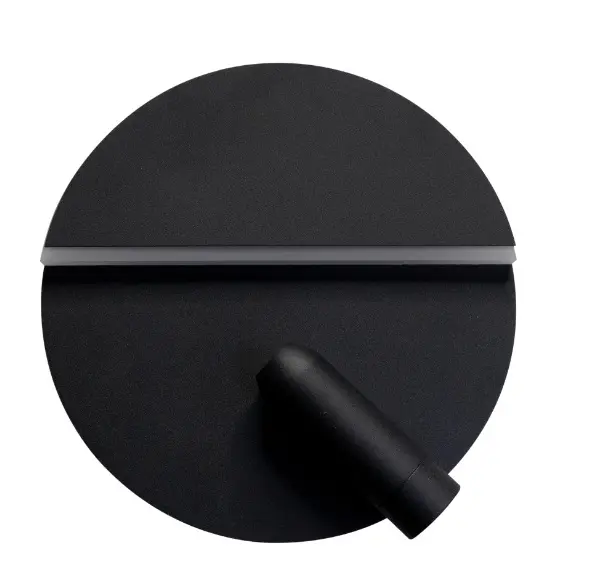 APLIQUE PARED INTEGRADO 9W+3W C/BALA DIRIGIBLE P/ INTERIOR NEGRO REF. LUM-752 MARCA LUMIND