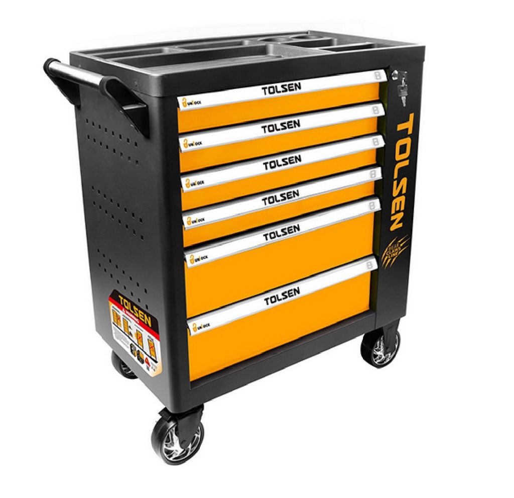 ARMARIO VACIO CON 6 CAJONES 840 X 465 X 885 MM C/RUEDAS GIRATORIAS Y FRENOS REF. 80306 MARCA TOLSEN