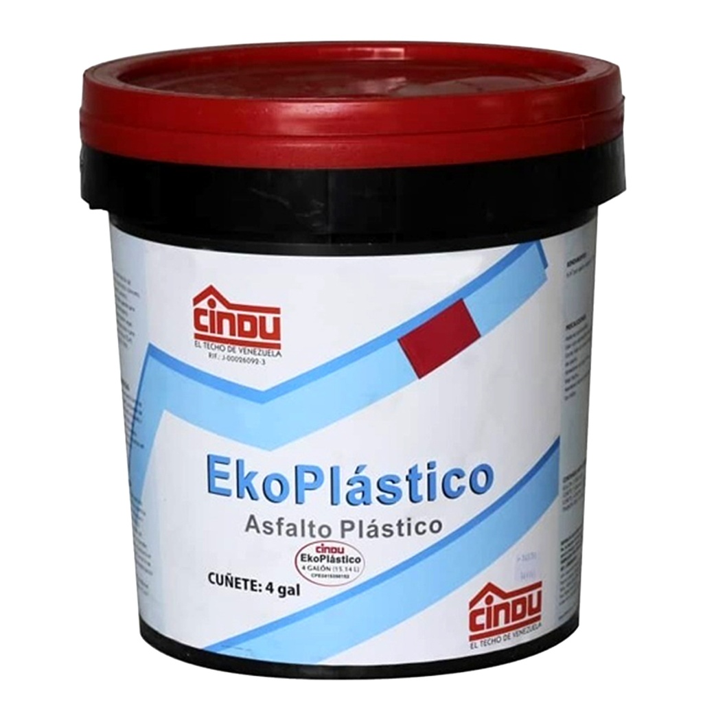 ASFALTO PLASTICO CUÑETE 4 GL REF. EKOPLASTICO MARCA CINDU