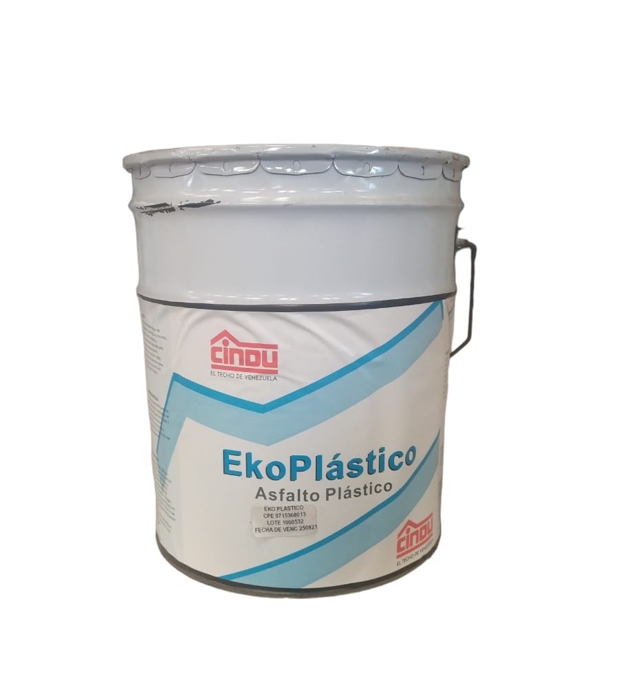 ASFALTO PLASTICO CUÑETE 5 GL REF. EKOPLASTICO ( ENVASE METALICO )  MARCA CINDU