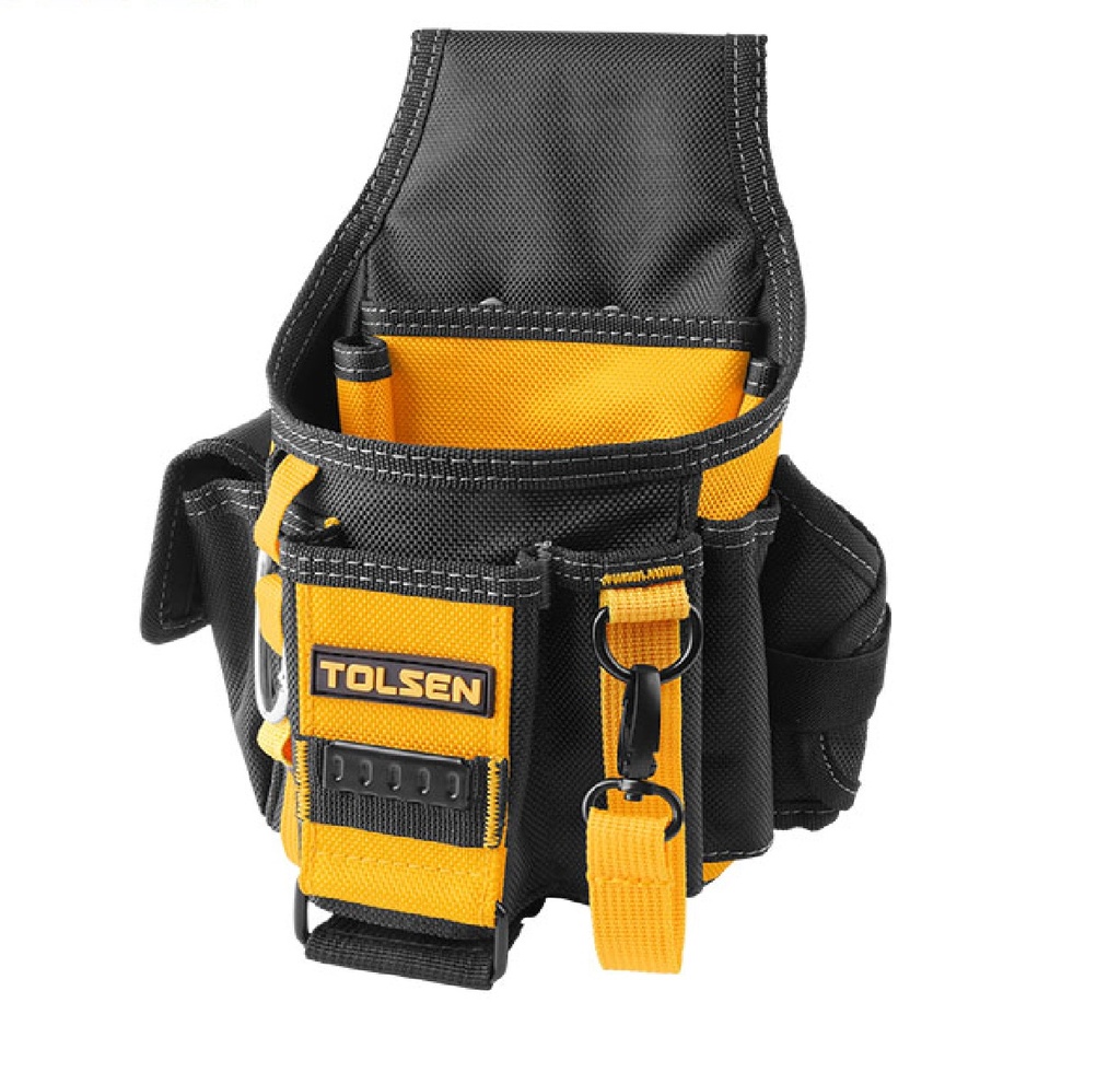 BOLSO P/HERRAMIENTAS ELECTRICISTA 15 BOLSILLOS 19 X 13 X 25 CM C/CORREA AJUSTABLE REF:20122 TOLSEN