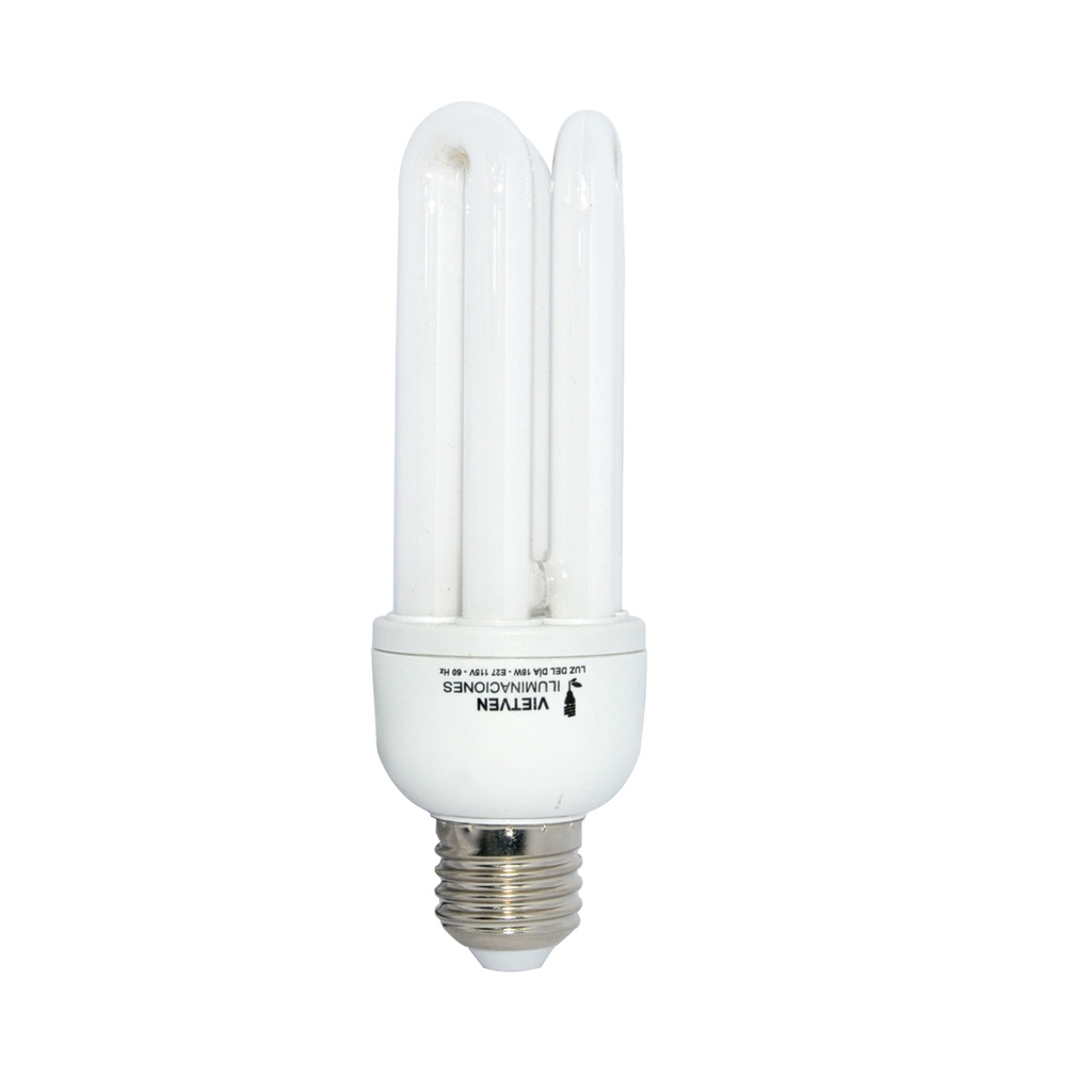 BOMBILLO AHORRADOR 3 U T5 18 W E27 115 V 60 HZ REF. CFL-3U18W MARCA VIETVEN