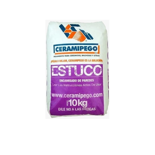 ESTUCO PARA ENCAMISADO DE PAREDES 10 KG COLOR GRIS REF. CE10 MARCA CERAMIPEGO