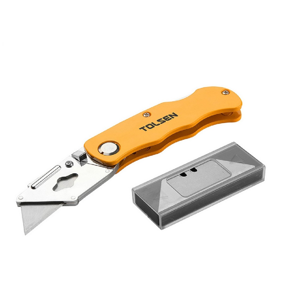 CUCHILLA - EXACTO TIPO NAVAJA 61 X 19MM DE ALUMINIO + 5 HOJAS REF. 30007 MARCA TOLSEN