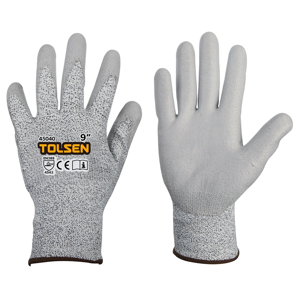 GUANTES DE PROTECCIÓN ANTI CORTES CORTES C.13 ( NIVEL 5) 10" ( L ) REF. 45041 MARCA TOLSEN