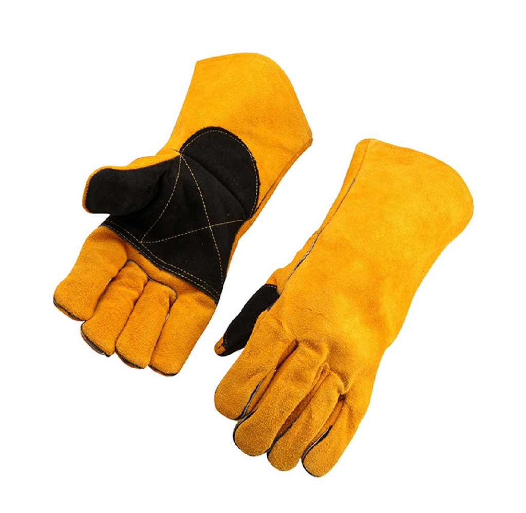 GUANTES DE SOLDADURA EN PIEL DE VACUNO ALARGADO TALLA 14 (XXL) COLOR AMARILLO REF: 45026 TOLSEN